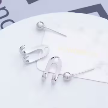 925銀針×雙線掛勾×後掛式耳針