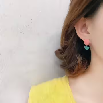 粉紅鬱金香×吊墜耳環