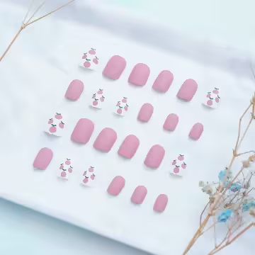 水蜜桃粉白霧面×穿戴式手指甲片×二十四入