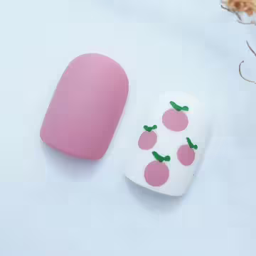 水蜜桃粉白霧面×穿戴式手指甲片×二十四入