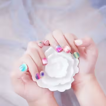 兒童×炫彩貓眼亮面×穿戴式手指甲片×二十四入