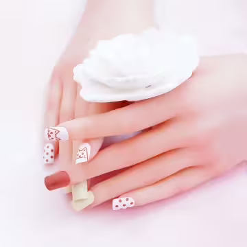 米磚色萌貓亮面×穿戴式手指甲片×二十四入
