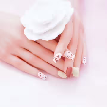 米磚色萌貓亮面×穿戴式手指甲片×二十四入