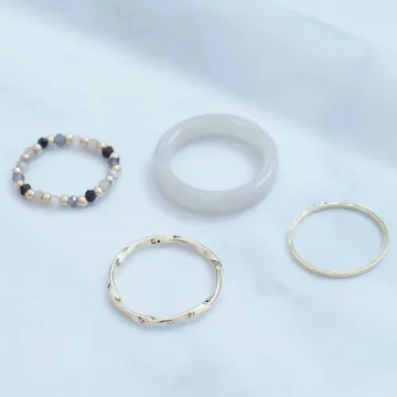 波西米亞串珠壓克力×四套件戒指組×共三色.avif