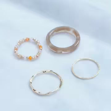 波西米亞串珠壓克力×四套件戒指組×共三色