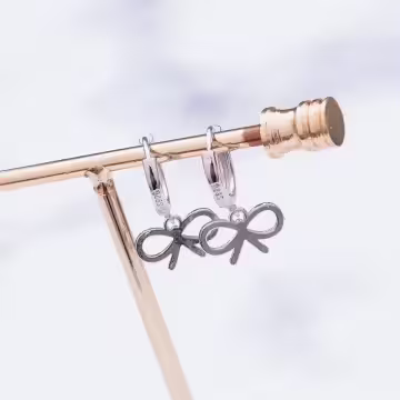 925銀針×極簡蝴蝶結×耳扣