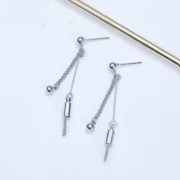 鍊條直桿流蘇×吊墜耳環