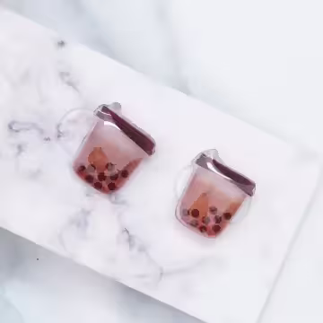 珍珠奶茶×磁吸耳夾/裝飾小物