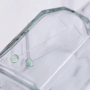 925銀針×翠綠半圓貓眼石×吊墜耳線.avif