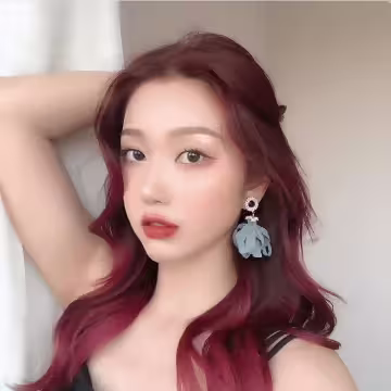 閃鑽灰藍薄紗流蘇×吊墜耳環