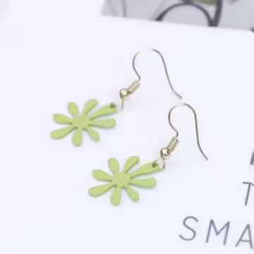 棕梠小綠葉×吊墜耳勾