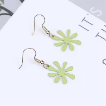 棕梠小綠葉×吊墜耳勾