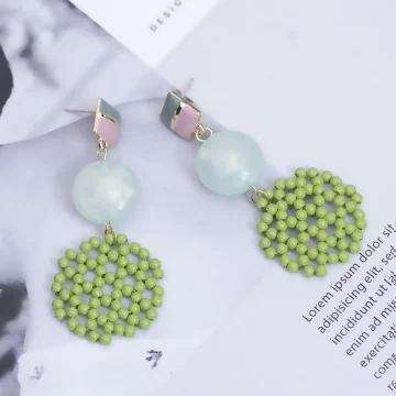 綠串珠珠薄荷糖×吊墜耳環.avif