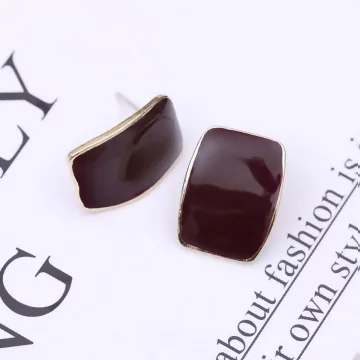 暗紅簡約弧面長方×吊墜耳環.avif