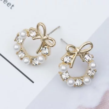 小花圈鑲鑽珍珠×耳環.avif