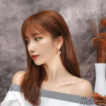 雙層晶鑽珍珠圓環×三角耳夾