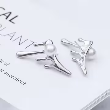 滴蠟珍珠×吊墜耳環