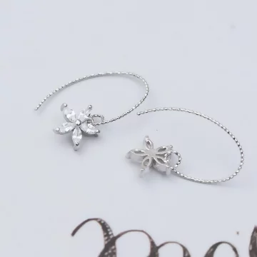 925銀針×鑲鑽五瓣花朵螺紋線勾×耳勾.avif