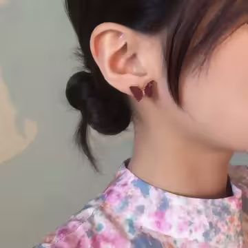 紫晶蝴蝶×吊墜耳環