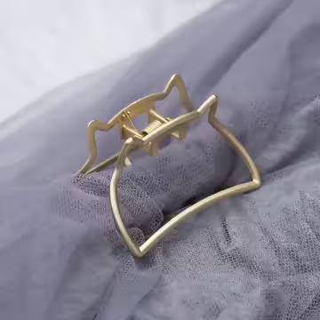 貓臉金屬線框×鯊魚髮夾