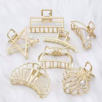 極簡一字金屬線框×鯊魚髮夾