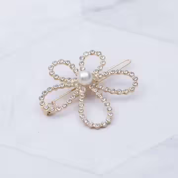 晶鑽滿天星蝴蝶花朵月亮×五套件髮夾組