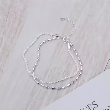 925銀飾×雙層米珠滿天星×手鍊