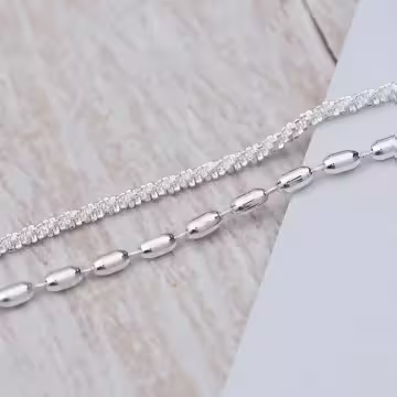 925銀飾×雙層米珠滿天星×手鍊