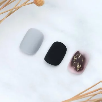 黑灰迷煙金蔥霧面×穿戴式手指甲片×二十四入 .avif