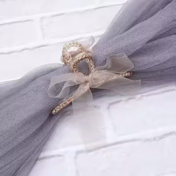 法式水鑽薄紗蝴蝶結×鯊魚髮夾×共二色