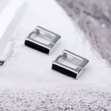 黑線條四方塊×耳扣