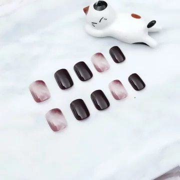 迷霧棕煙深咖亮面×穿戴式手指甲片×二十四入 .avif