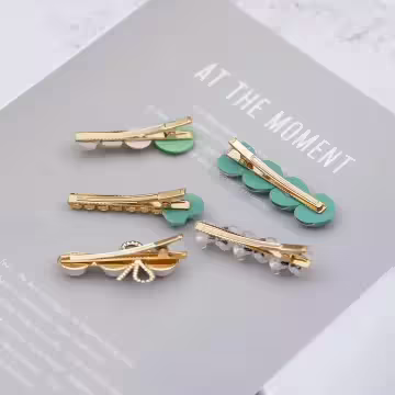 綠色愛心小熊熊×五套件髮夾組