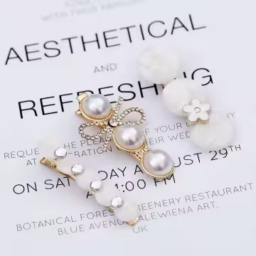 白玫瑰氣質晶鑽×五套件髮夾組