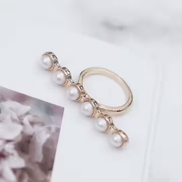 一字横向珍珠×戒指