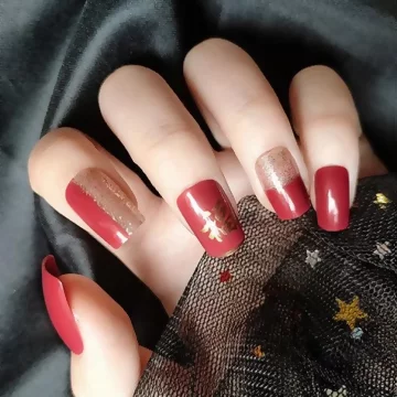 福到金蔥喜氣紅亮面×穿戴式手指甲片×二十四入 .avif