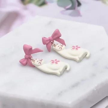 甜美粉櫻小白貓×吊墜耳環.avif