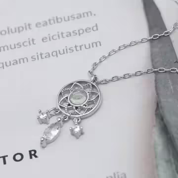 925銀飾×捕夢網月光水滴×鎖骨項鍊