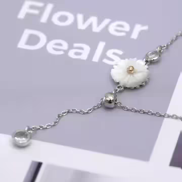 925銀飾×小白雛菊×抽拉鎖骨項鍊