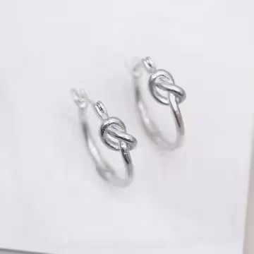 925銀針×打一個結×耳環