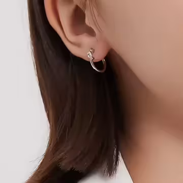 925銀針×打一個結×耳環