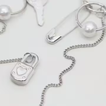 超長別針鑰匙鎖頭工具組×吊墜耳環