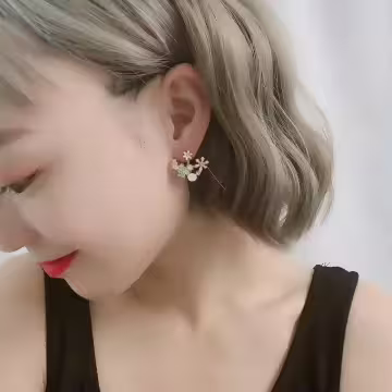 心花開&times;後掛式耳環