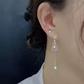 愛心鑽小熊&times;吊墜耳扣