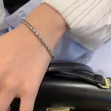 925銀飾×雙頭打結繩索×開口手環