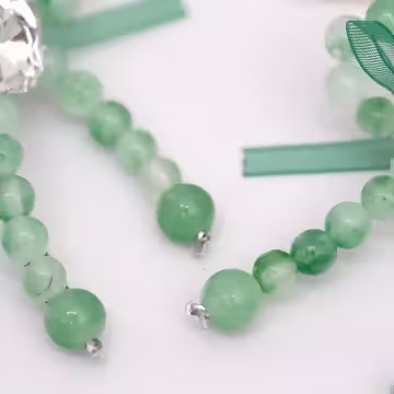 綠琉璃蝴蝶結×吊墜耳環