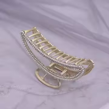 彎月款×輕奢晶鑽珍珠×鯊魚髮夾