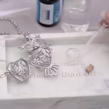 智慧貓頭鷹×薰香玻璃寶瓶×長項鍊