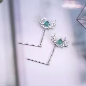 925銀針×月光石鹿角×耳線