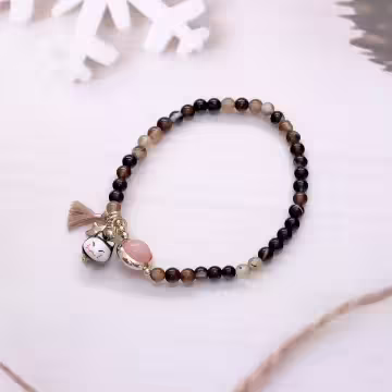 御守貓陶瓷水晶×固定式串珠手鍊×共四色